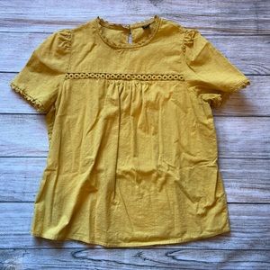 Mustard Eyelet Blouse